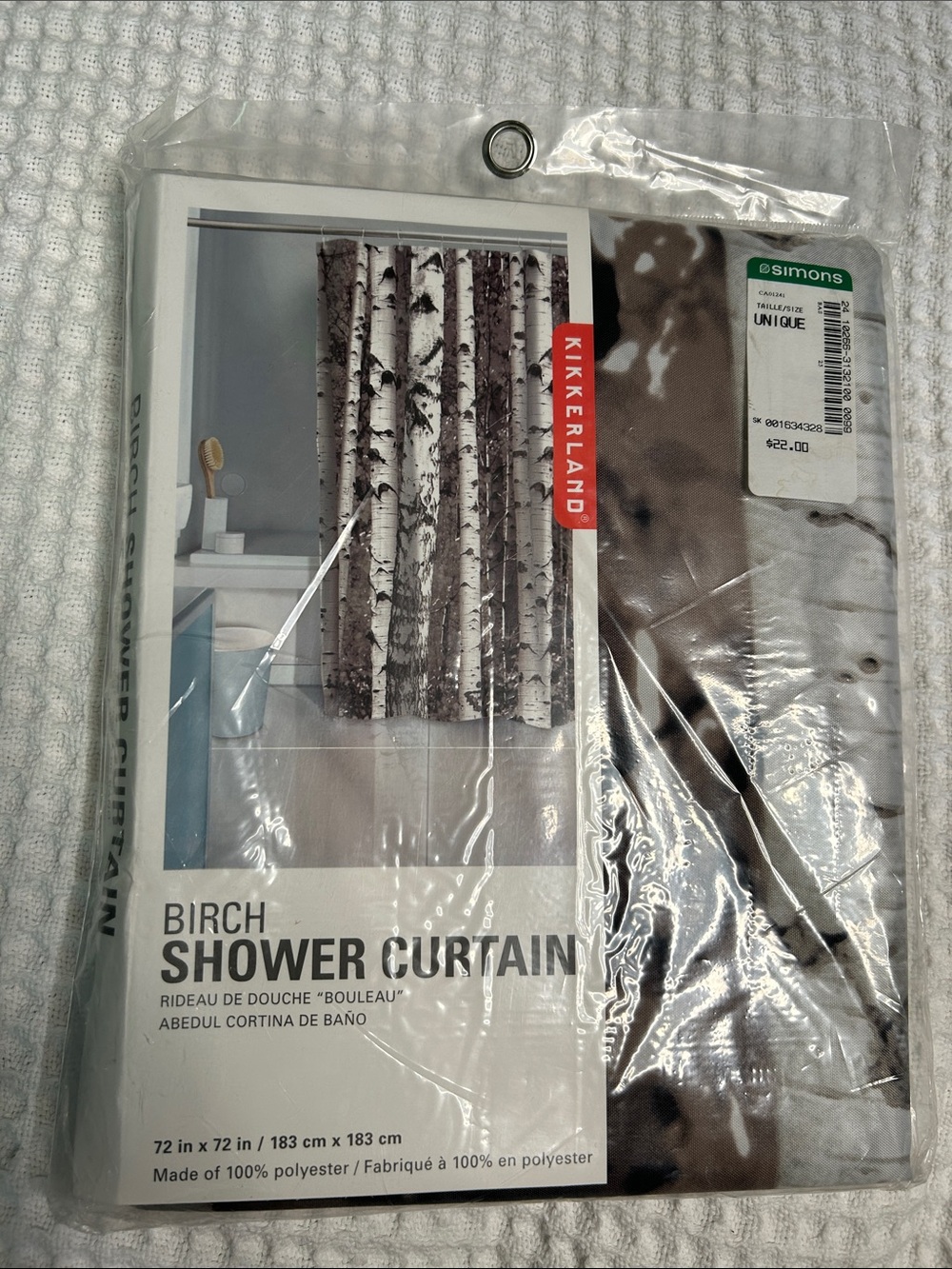 Kikkerland Birch Trunk Shower Curtain - Brown & White